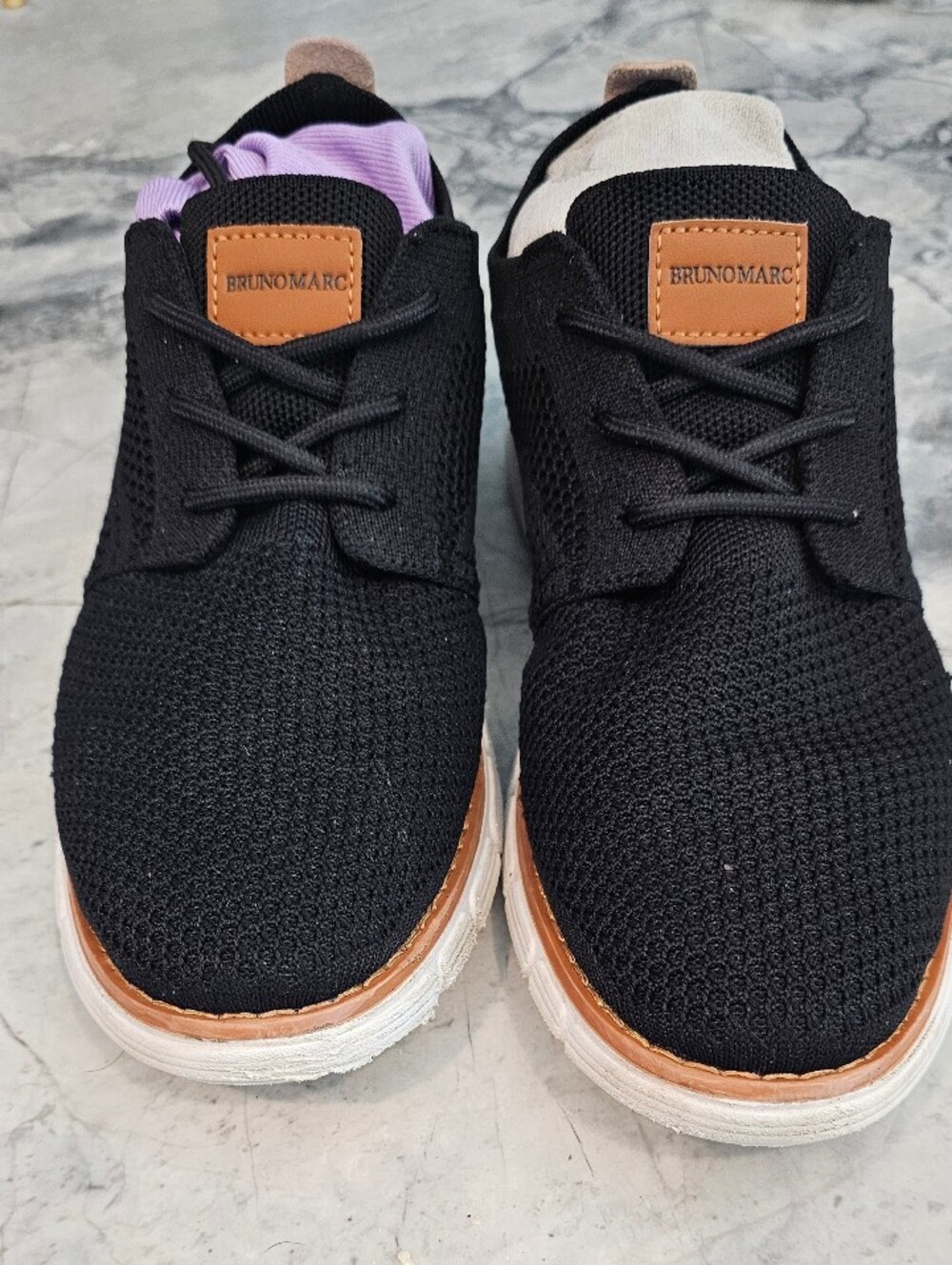 boys  Black Knit Casual Shoes - Comfortable Lace-Up